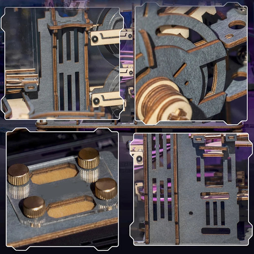 3D Holzpuzzle Murmelbahn Set DIY Aufbau Baukasten STEAM-Engine Lernspielzeug für Erwachsene Kinder Geburtstagsgeschenke