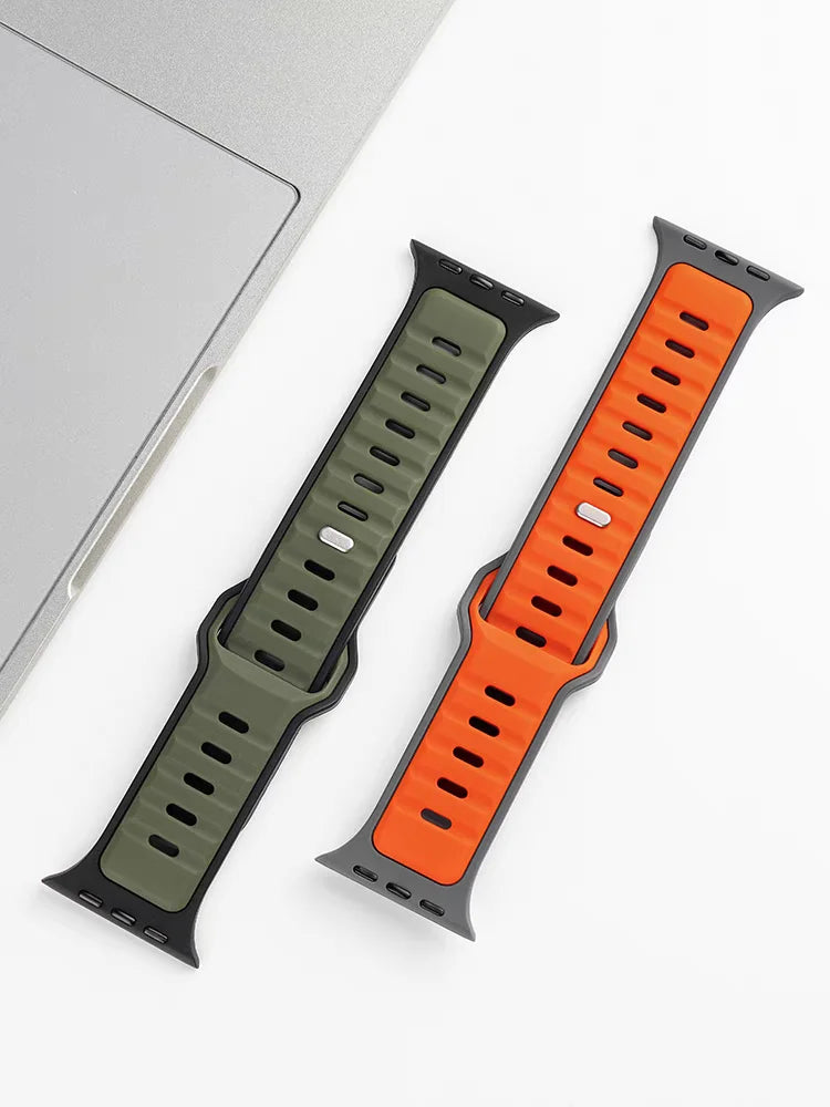 Für iWatch Series 11 10 9 8 7 6 5 4 SE3 Ultra 1 2 Silikonarmband Sportarmband für Apple Watch 49mm 46mm 45mm 44mm 42mm 41mm 40mm