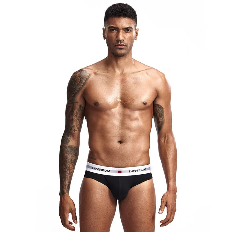 3 Stk. 【LORIEN CREST】 Herren Pure Baumwolle Tiefsitzende Elastische Sexy Lockere Atmungsaktive Jugend Panty-Bund Unterwäsche Sommer Baumwollslips