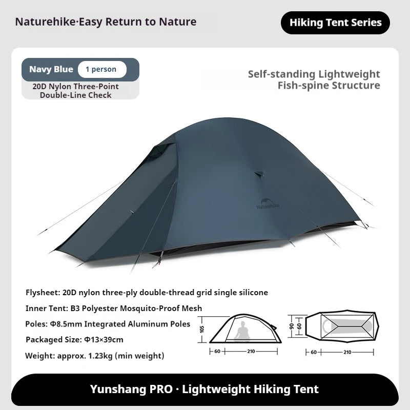 Naturehike Cloud Up Pro Tent 1/2/3 Person Lightweight 20D Nylon Waterproof Outdoor Camping Hiking Backpacking Ultralight Tent