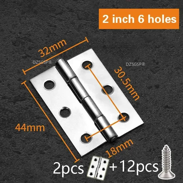 Zubehör 304 Edelstahl Flache Tür Dickes Hochwertiges Scharnier 1/1.5/2/2.5/3/4 Zoll 2 Stück Türbandscharniere Möbelbeschläge