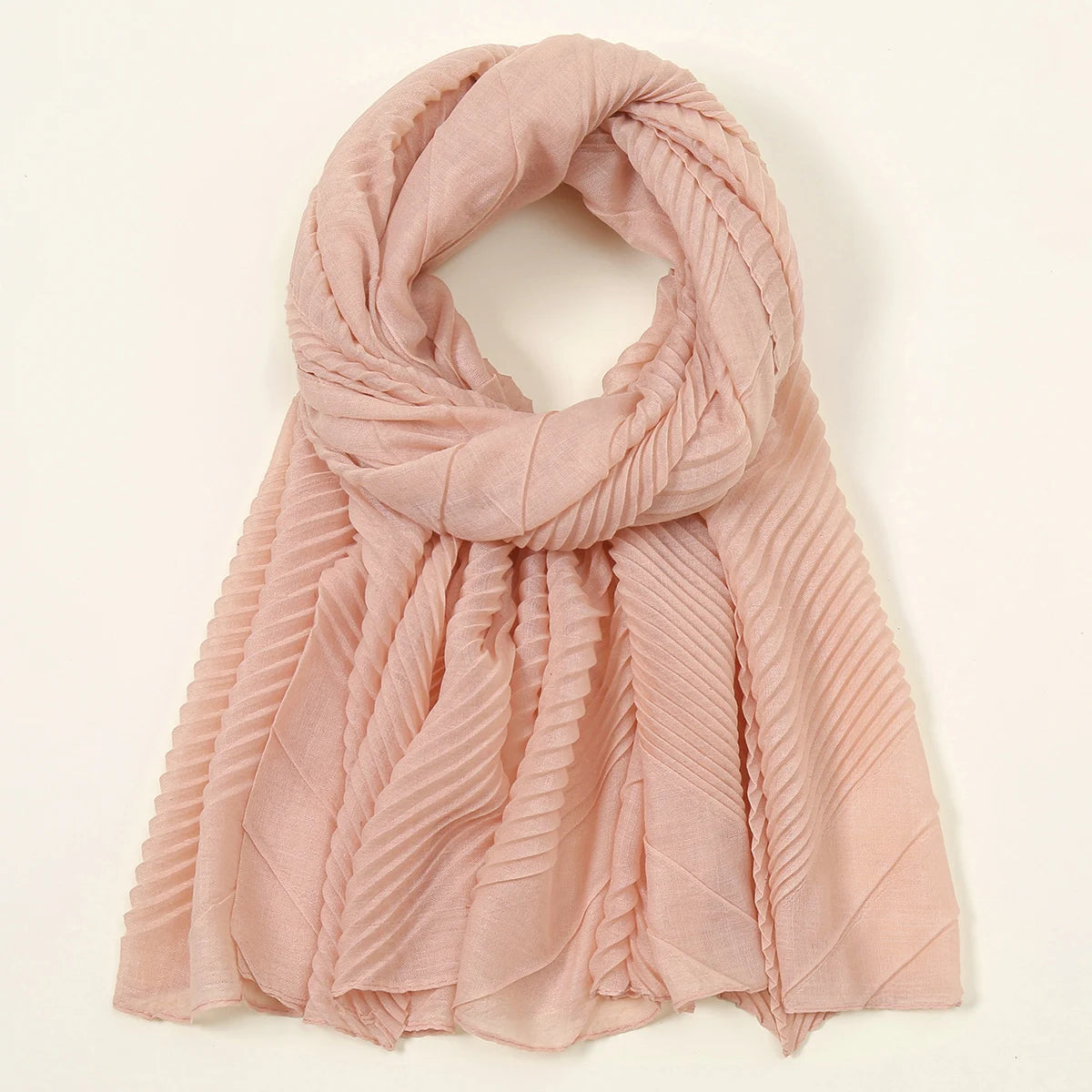 Grand Foulard en Coton Plissé Froncé Hijabs pour Femmes Voile Musulman Turban Écharpe Froncée Châle Foulards Islamique Foulard Femme Hijab
