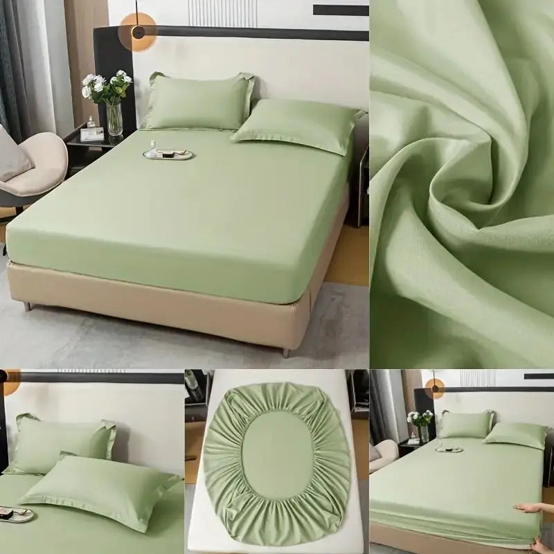 Drap-housse en coton doux avec élastiques, couleur unie, antidérapant, pour lit double, King, Queen, 140/160/200