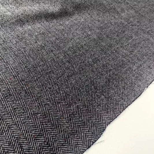 Silver Black Herringbone Wool Fabric British Style Autumn Winter Tweed Coats Pants Tailoring Sewing DIY Material Wholesale