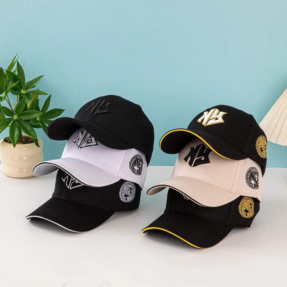 1 Baseballkappe Unisex mit gesticktem New York Logo und Sternen – Leichte Kappe, dehnbar mit verstellbarer Schnalle für Outdoor-Aktivitäten