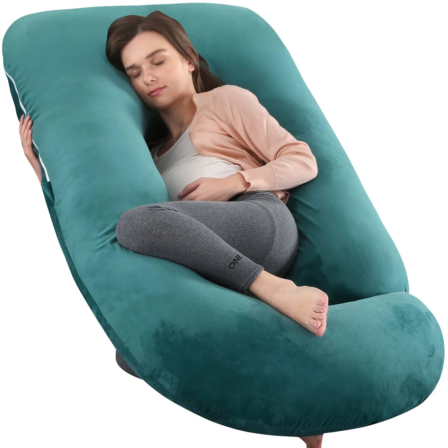 60-inch Full Body Pillow, Maternity Pillow, Maternity Full Body PillowwithPillowcase,Full Body Pillow with Back, Leg.(135X75X60）