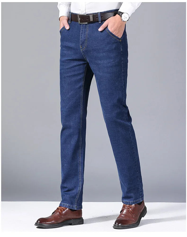 Neue Herren Leichte Luxus Stretch Slim Fit Hose Bequem Weich Business Mode Gerade Freizeit Jeans Herren Markenbekleidung