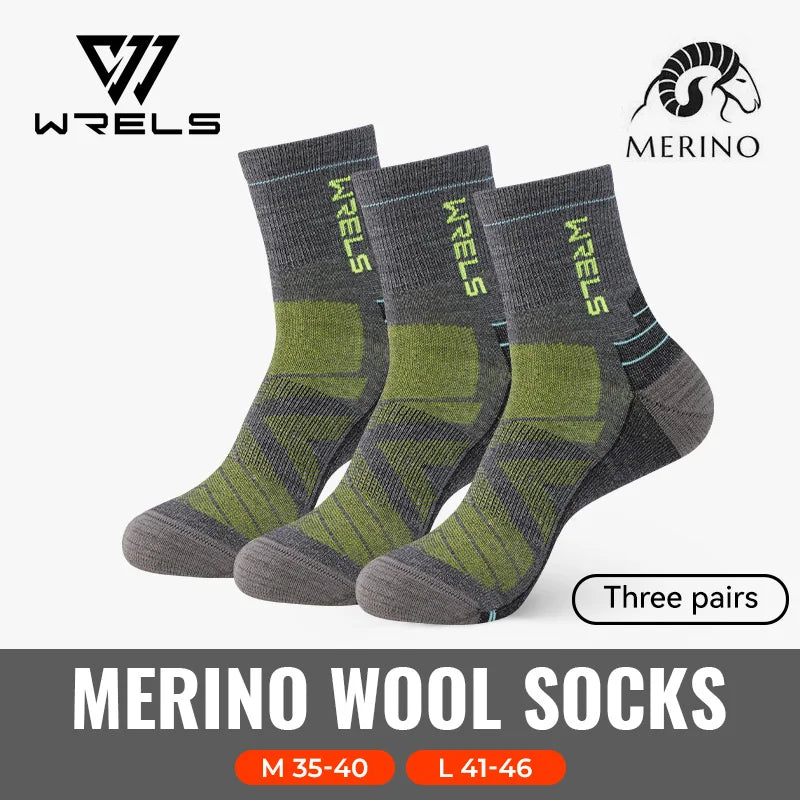 WRELS 1/2/3 Paare Merinowolle Socken Thermische Warme Winter Hohe Elastische Dicke Wandersocken Feuchtigkeitsaufnahme Wollsport Socken