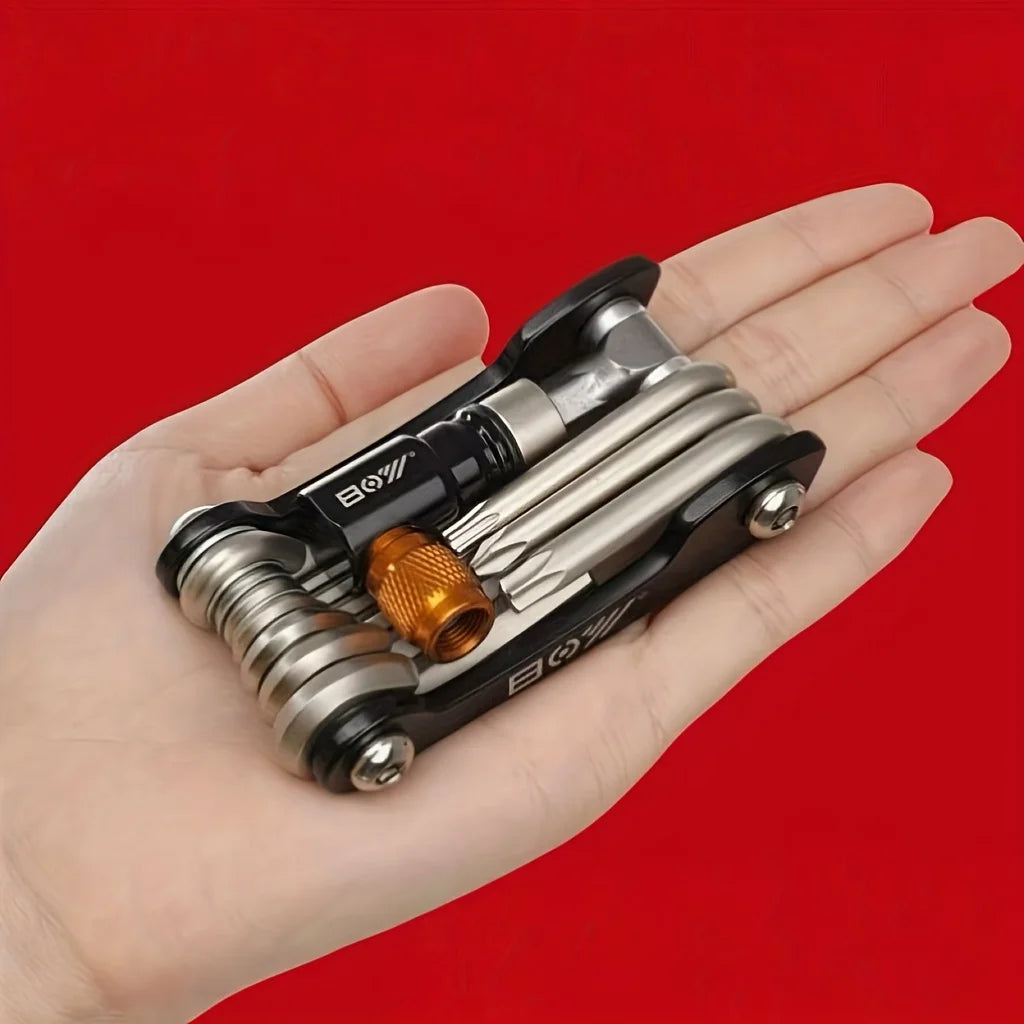 16-in-1 Steckschlüsselsatz, rutschfester Drehgriff. Robuster Edelstahl für Reparaturen im Haushalt und am Auto. Einfaches und universelles Werkzeug.