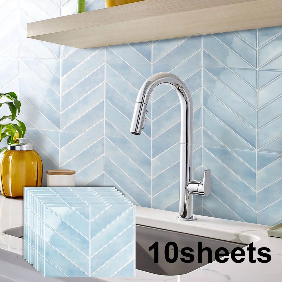 5/10 Blatt 3D Selbstklebende Tapetenfliese DIY Abzieh- und Klebe-Wandfliese