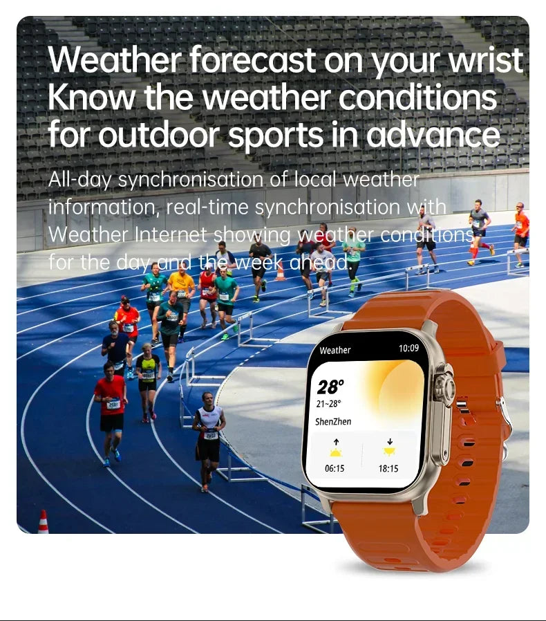 T900 Ultra 2 Watch Smartwatch Ultra Gen 2 IWO Watch NFC Bluetooth-Anruf Herzfrequenz Wasserdicht 2,2 Zoll Kabellose Fitnessuhr