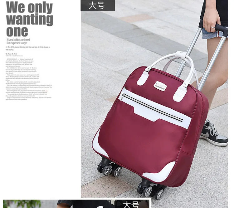 Fashion Rollkoffer Damen 4 Räder Spinner Reisetaschen Herren Geschäftsreise-Taschen Oxford-Koffer Wasserdichte Trolleys