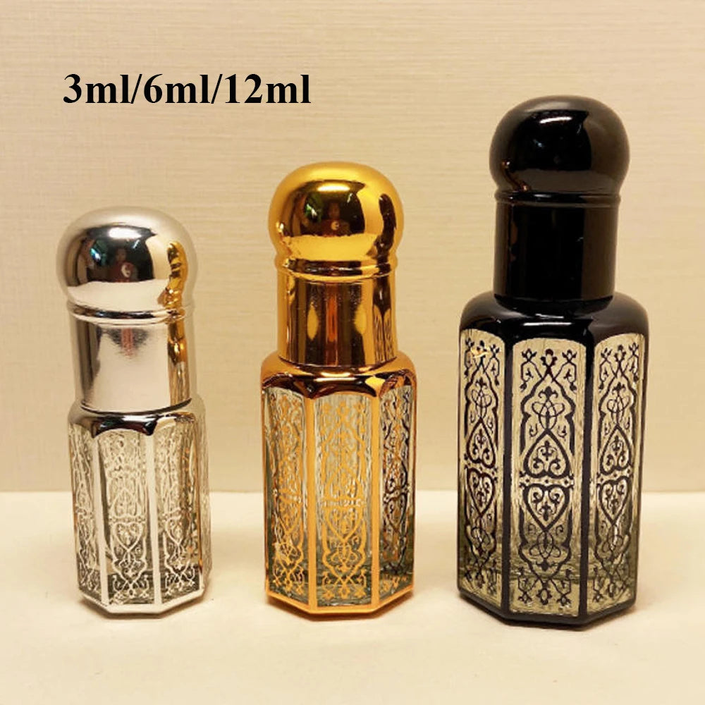 3/6/12ml Luxus nachfüllbare Ätherische Öle Flaschen Leere Parfümflasche Tragbare Tropfflasche Vintage Bronzefarbener Flüssigkeitsbehälter