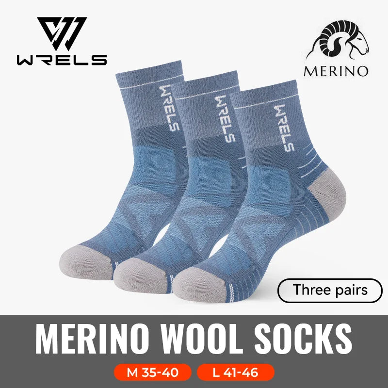 WRELS 1/2/3 Paare Merinowolle Socken Thermische Warme Winter Hohe Elastische Dicke Wandersocken Feuchtigkeitsaufnahme Wollsport Socken