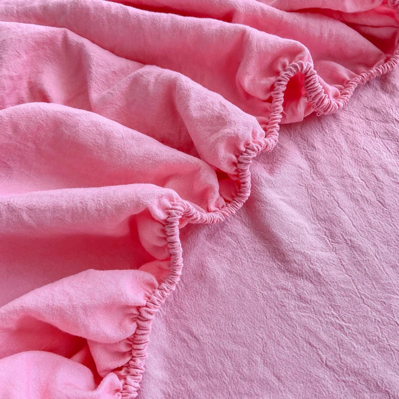 Drap-housse en coton doux avec élastiques, couleur unie, antidérapant, pour lit double, King, Queen, 140/160/200