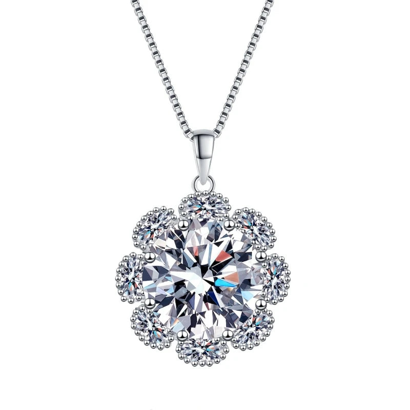 Freundin Valentinstag 18K Weißgold Damen Hochzeit 10CT VVS D Farbe Moissanit Diamant Liebhaber Geburtstagsgeschenk PT950 Halsketten