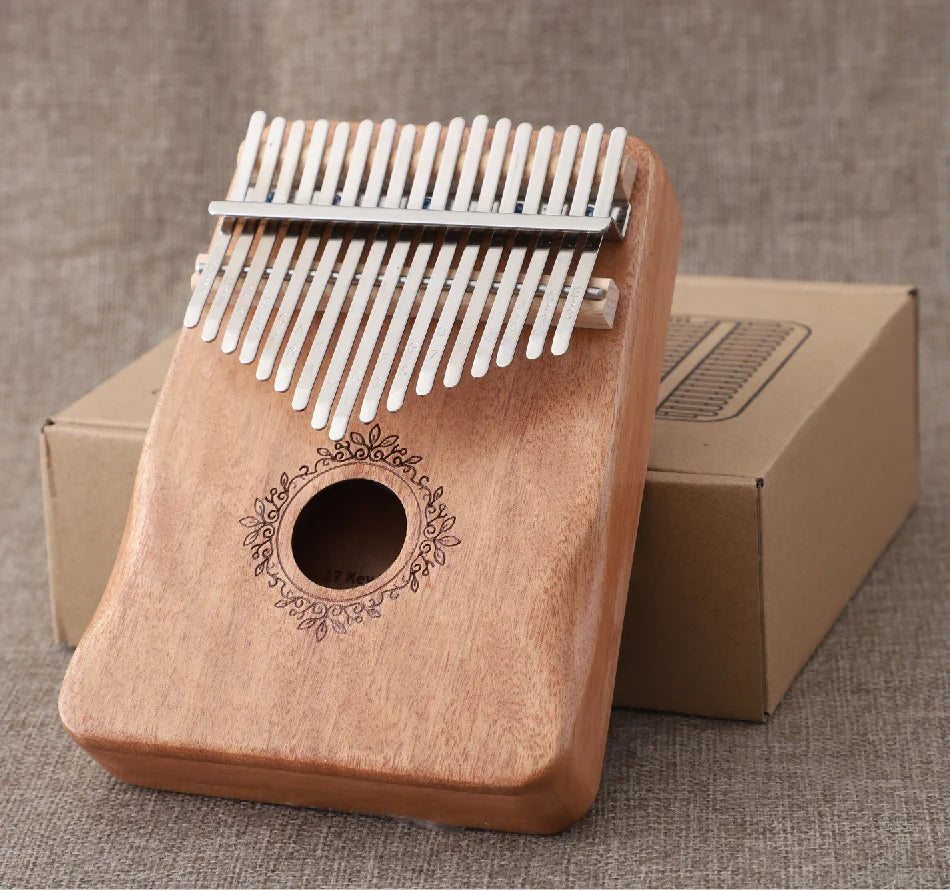 Kalimba Musikinstrument Daumenklavier 17 Tasten Mahagoni Holz Fingerklavier Kombinationsgeschenke für Kinder Tragbares Mbira Fingerklavier