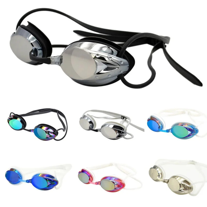 Schwimmbrille für Herren und Damen, High Definition, wasserdicht, Antibeschlag, galvanisierte Gläser, Erwachsene, Brille, Sportbekleidung