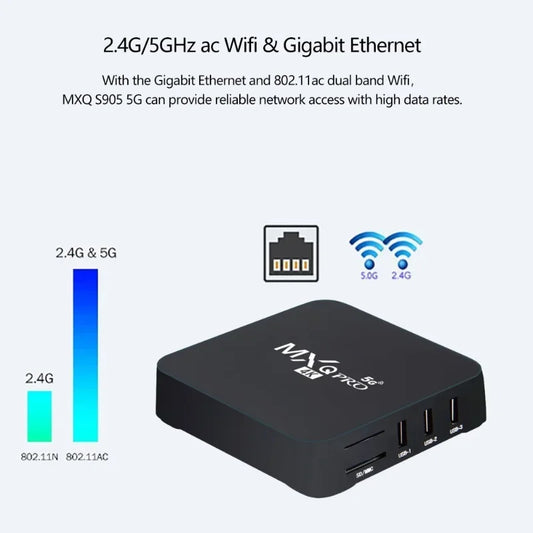 MXQ PRO TV BOX Android S905L 2.4G&5G WiFi Original Quad Core Youtube Media Player Mxq Pro 4K Set Top Box IPTV Netflix YouTube