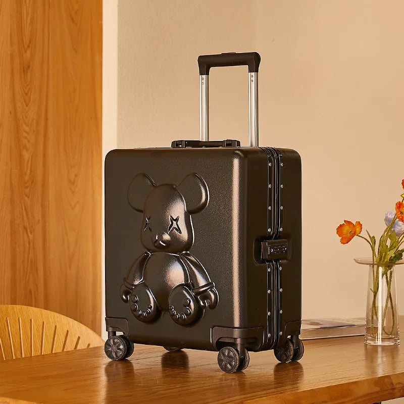 Nouvelle valise trolley universelle à roulettes 18 pouces 2024, sac de maquillage cabine pour hommes et femmes