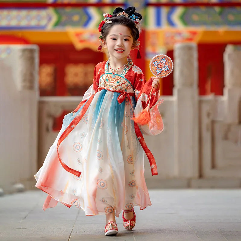 Robe chinoise Hanfu moderne pour fille, tenue d'Halloween de fée, Vêtements pour enfants, Vestidos, Costume traditionnel de Cosplay, Robes pour filles