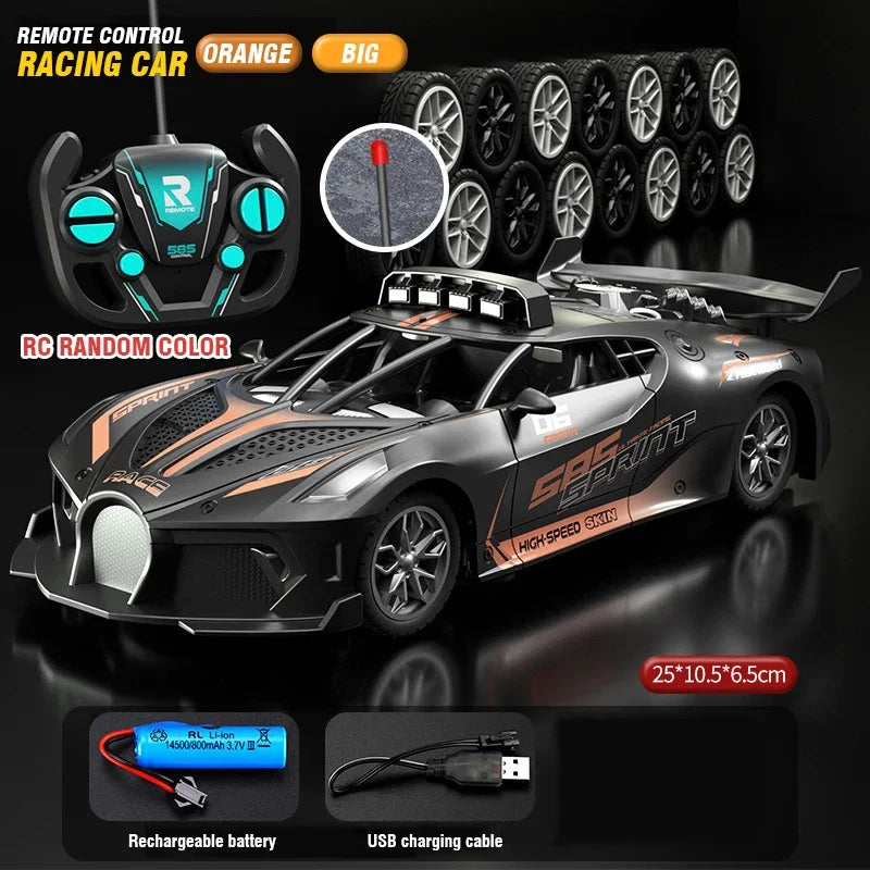 Ferngesteuertes Auto 4-Kanal Hochgeschwindigkeits-Drift-Rennwagen Elektro-Sportwagen Spielzeug Modell für Jungen Kinder Geburtstagsgeschenk