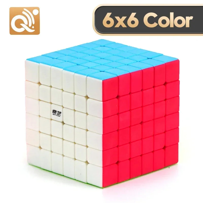 QIYI Cube Magique Vitesse 2x2 3x3 4x4 5x5 6x6 7x7 Autocollants Noirs Casse-tête Cube Magique Jouets Éducatifs Enfants