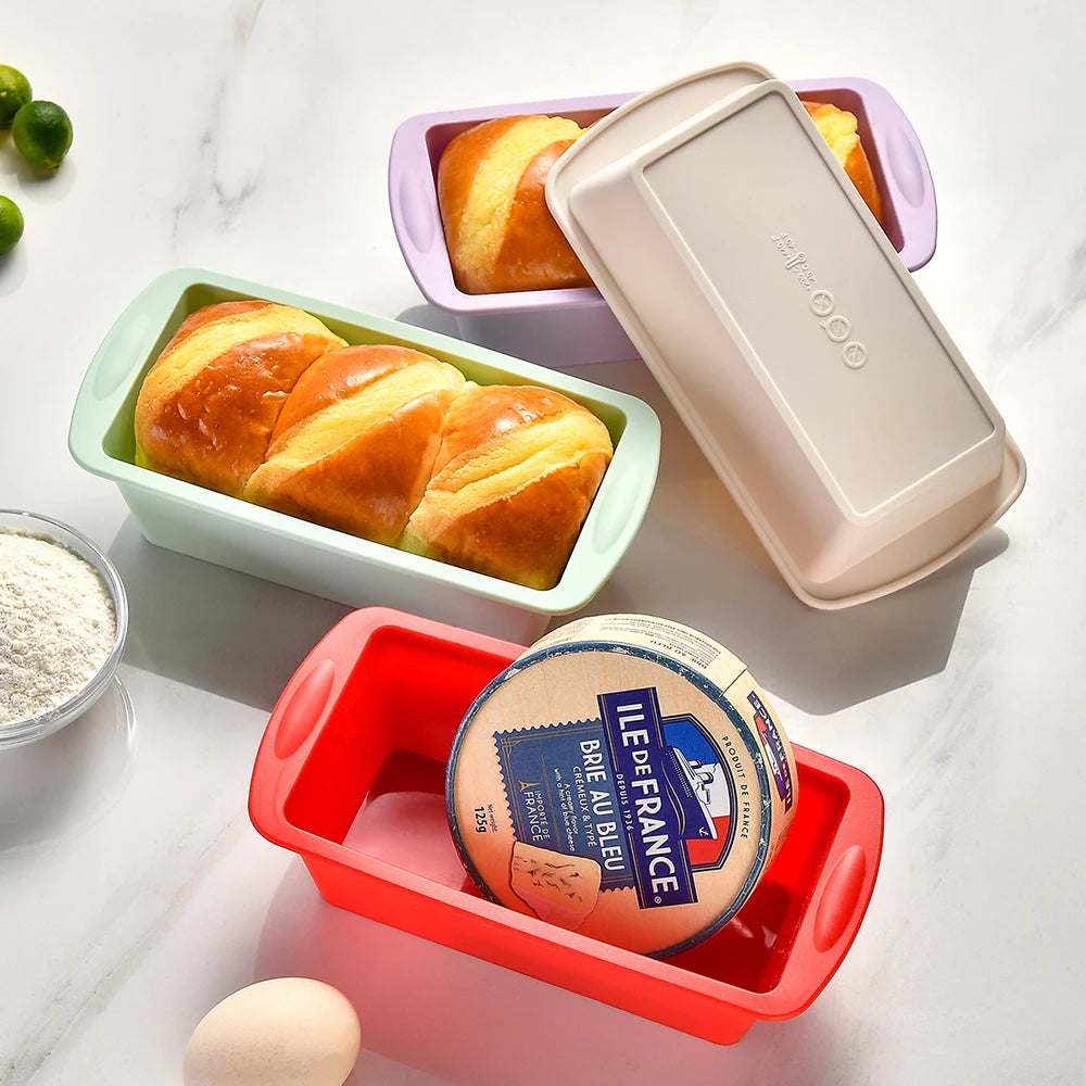 2 Stücke/Set Mini Kastenform Brot Toast Silikonform Rechteckige Kuchenform Käsekuchenform Backform Brot Backblech