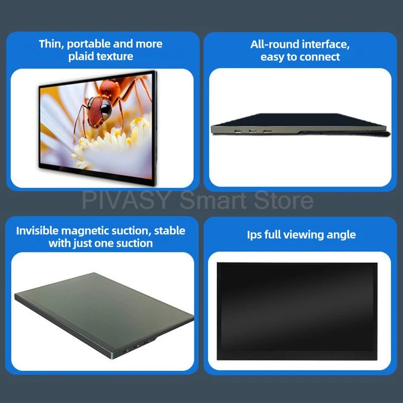 10.5 Inch 2k Portable Touch Screen TV Monitor Mobile for Movie Home Party Office Business Lightweight High-definition Saturation