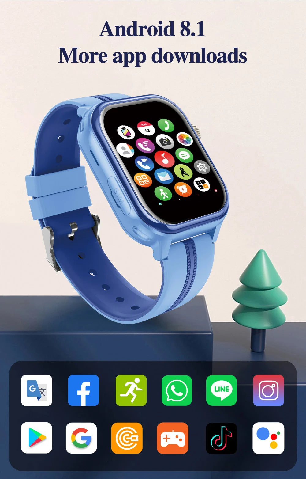 Wonlex KT39 4G Kinder-GPS-Smartwatch mit rotierender Kamera GPS-Echtzeit-Standort-Tracker 1+16GB Videoanruf Kinder-Smartwatch