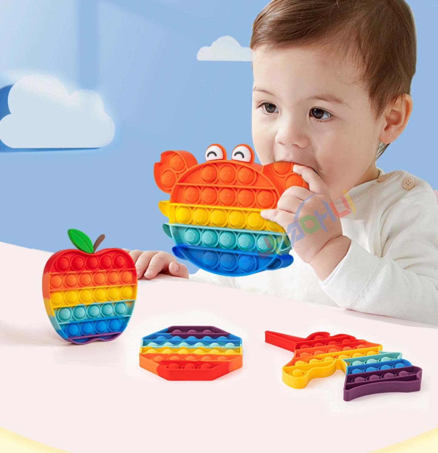Regenbogen Pop Push Bubble Fidget Anti Stress Spielzeug für Erwachsene Kinder besondere Bedürfnisse sensorisches Spielzeug interaktives Spielzeug für Kinder
