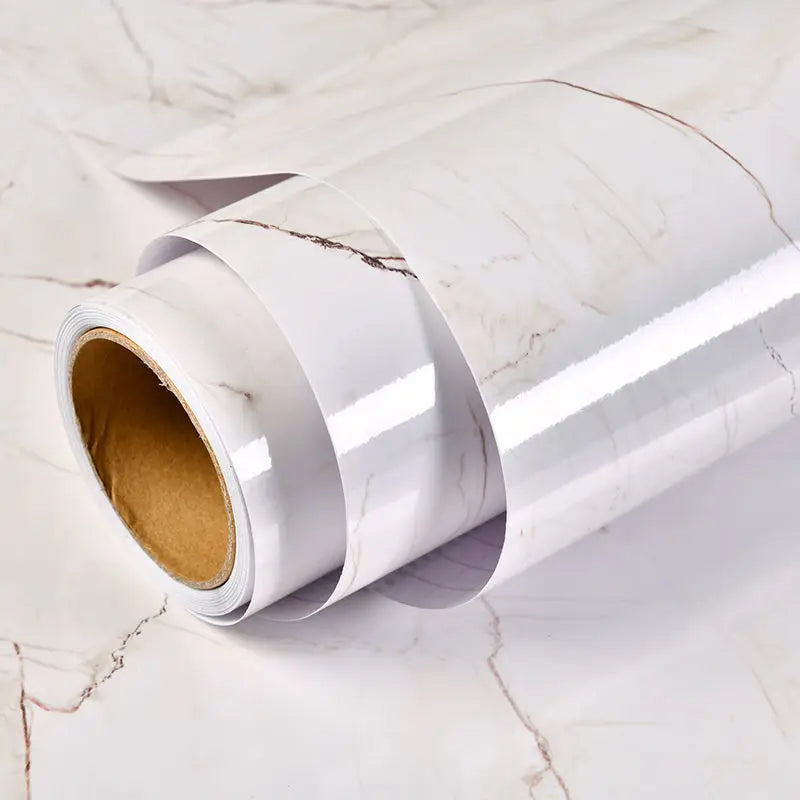 Marble Vinyl Film DIY Self Adhesive Wallpaper Bathroom Kitchen Cupboard Countertops Contact Paper PVC Waterproof Wall Stickers