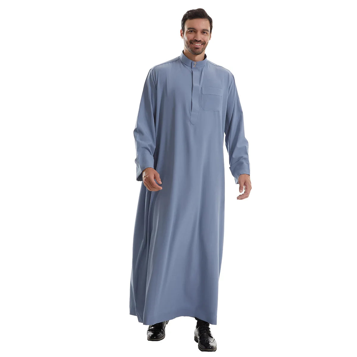 Muslimische Männer Jubba Thobe Langes Gewand Saudi-Islamisch Muslimische Kleidung Abaya Kaftan Islam Dubai Arabisches Kleid Eid Djellaba Dishdasha