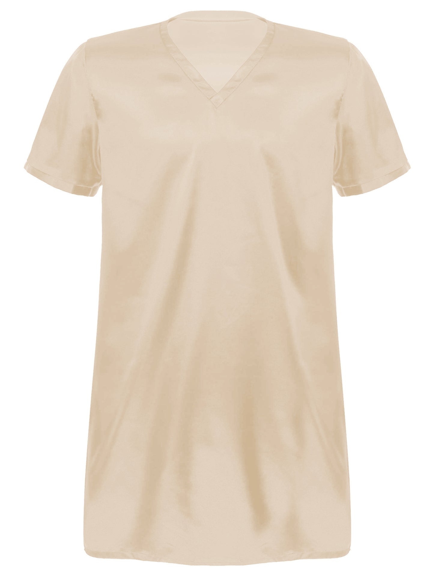 Damen Herren Seidensatin Pyjamas Schlafanzug Kurzarm Nachthemd Kimono Bademantel Schlafrock Morgenmantel Sommer Nachthemd Homewear
