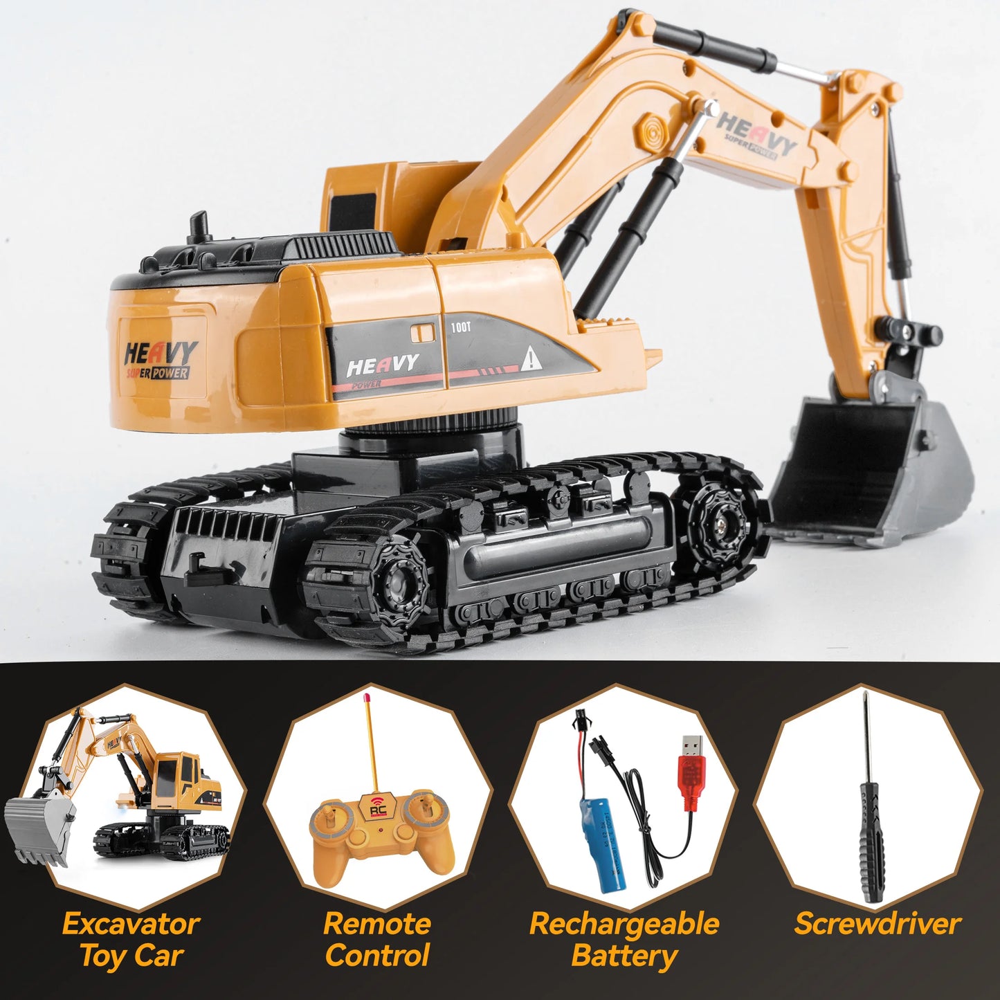 ZWN 1/16 1/20 Ferngesteuerter Bagger Kipper RC Modellauto Spielzeug Professionelles Legierungs-Simulations-Baufahrzeug für Kinder