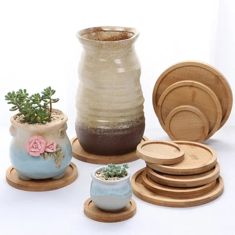 Multi Bambus Tablett Holzuntersetzer Blumentopfuntersetzer Tassenuntersetzer Untersetzer Teller Küchen Deko Teller Kreativer Untersetzer Kaffeetassenmatte