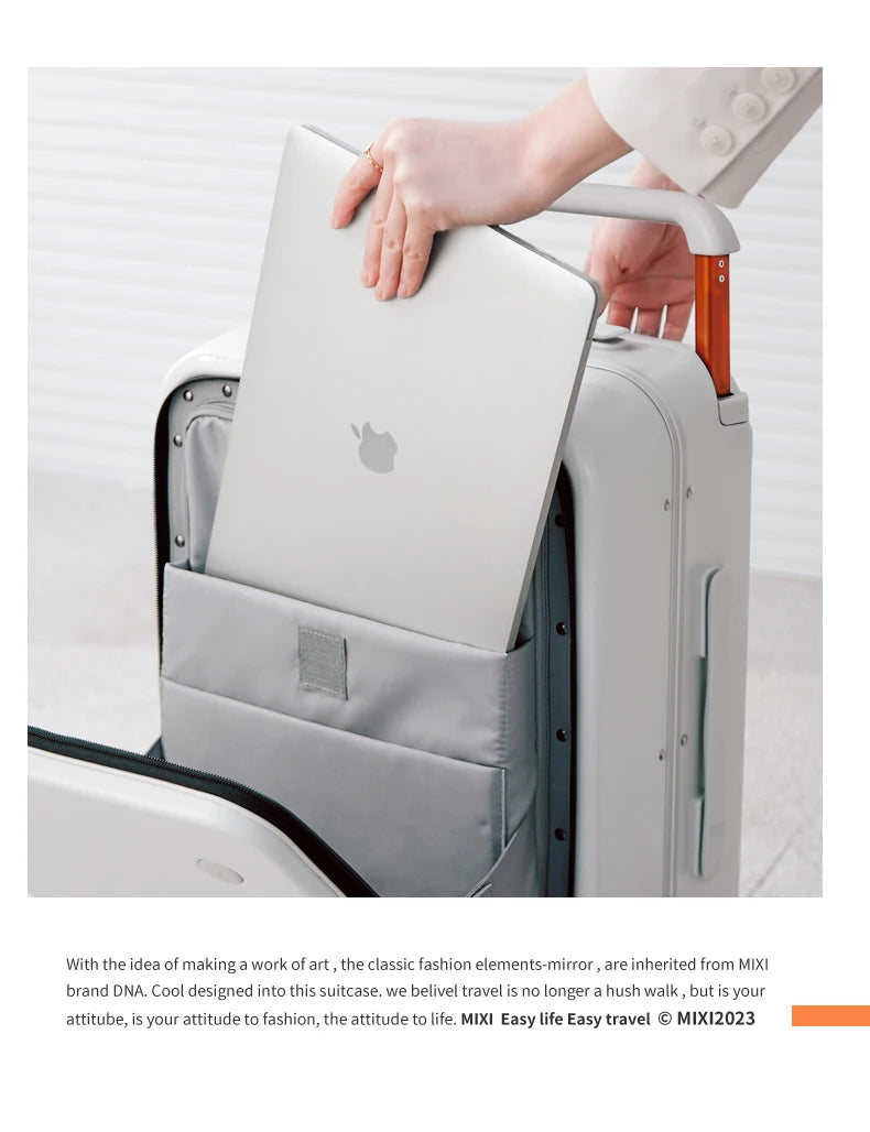 Mixi New Design Wide Handle Koffer Herren Handgepäck Damen Reise Trolley 20 Zoll Kabine PC Aluminiumrahmen M9275