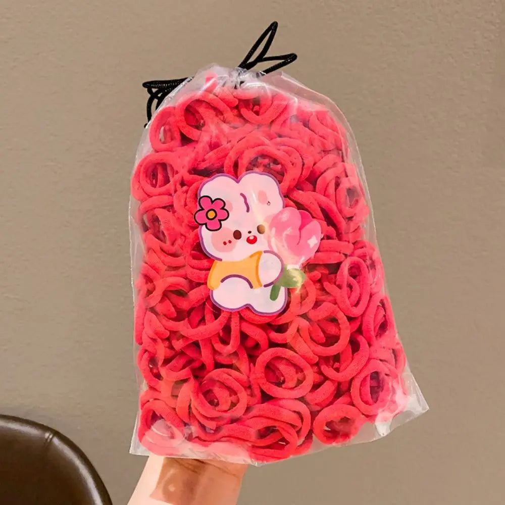 Lot de 100 bandeaux pour enfants marron et noir, mini élastiques mignons, corde à cheveux couleur bonbon, anneau à cheveux coréen sans danger, couvre-chef pour enfant