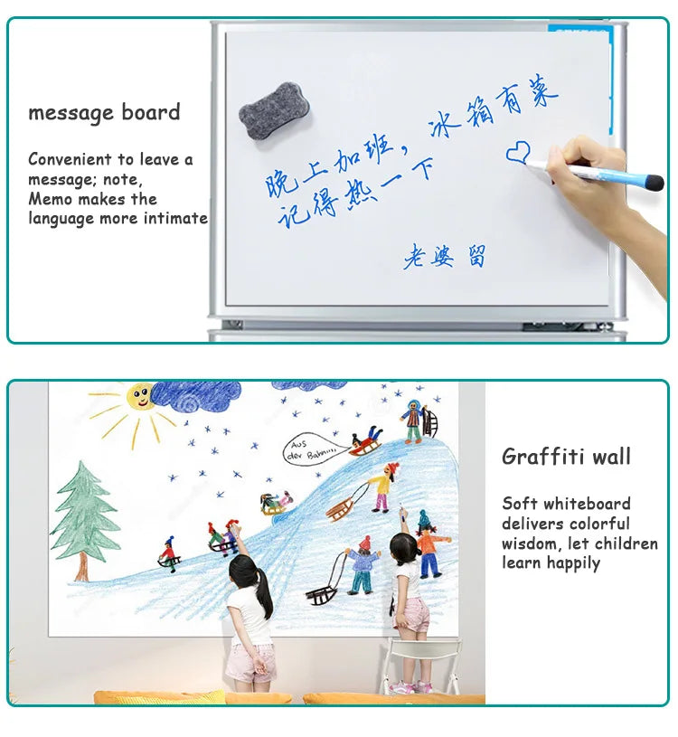 Magnetic Dry Erase Board Reusable Fridge Magnet Board Flexible Refrigerator Whiteboard for Reminder Memo, for Home Office School