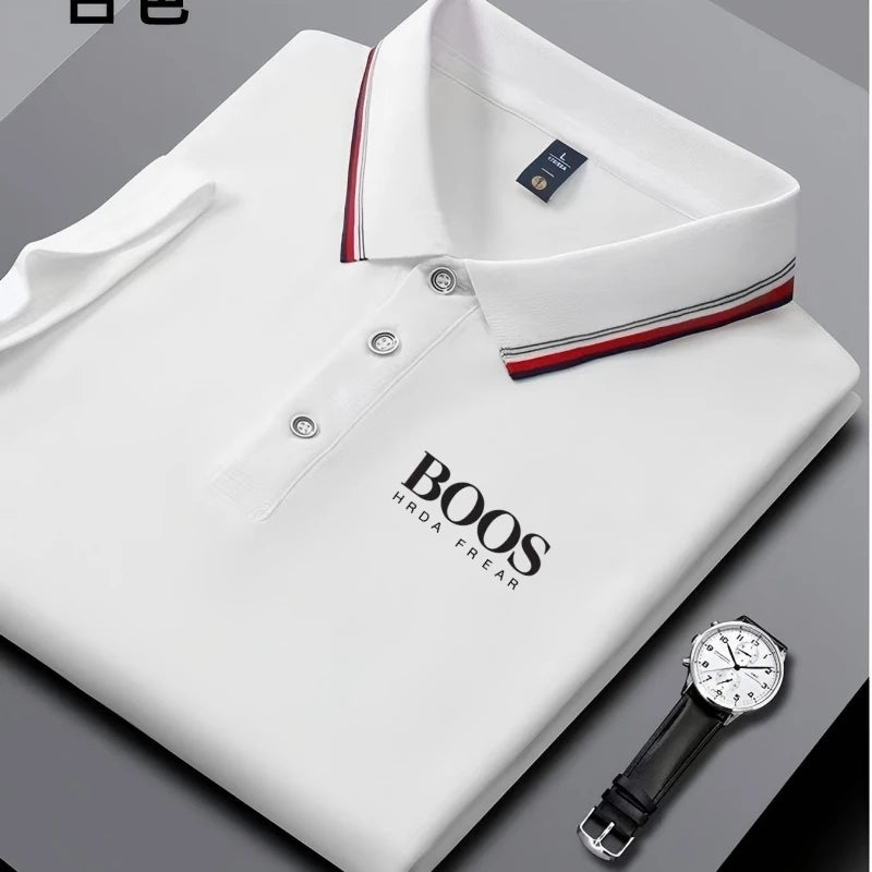 Besticktes neues Herren Business Casual Kurzarm-Poloshirt, modisches, atmungsaktives, bequemes und vielseitiges Oberteil