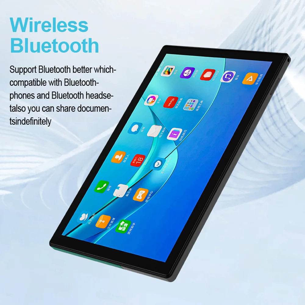 10.1-inch Octa Core Tablets 4GB+64GB ROM Google Play Dual SIM Phone Call, WiFi, Bluetooth, 6000mAh Battery, with Protective case