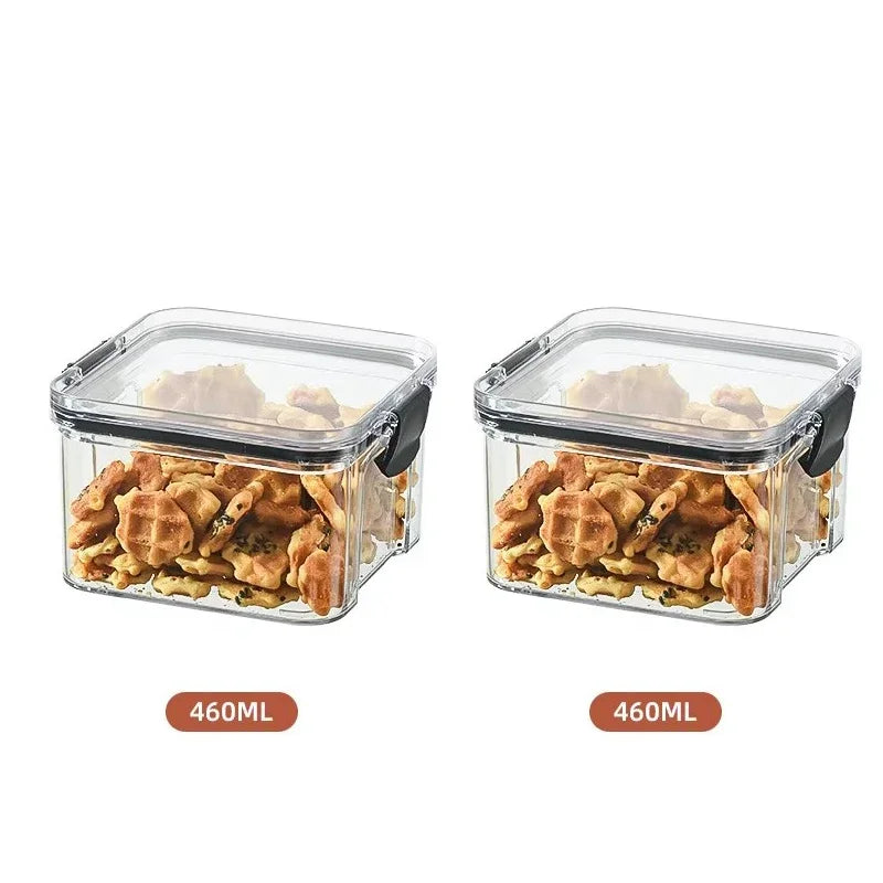 Bocaux scellés de 460 à 1800 ml, organisateur de cuisine pour le stockage des céréales, grand réservoir en plastique, boîte de rangement étanche à l'humidité, bocaux à condiments ménagers