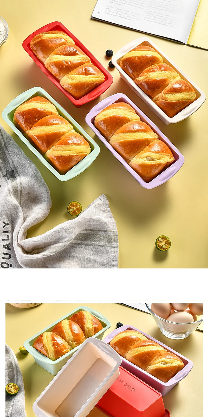 2 Stücke/Set Mini Kastenform Brot Toast Silikonform Rechteckige Kuchenform Käsekuchenform Backform Brot Backblech