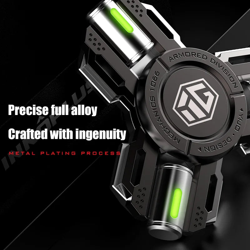Permanenter Leucht-Fidget Spinner Hand Spinner Legierungsmaterial Lange Rotation Hohe Geschwindigkeit EDC Kind Erwachsener ADHS Stressabbau Spielzeug Geschenke