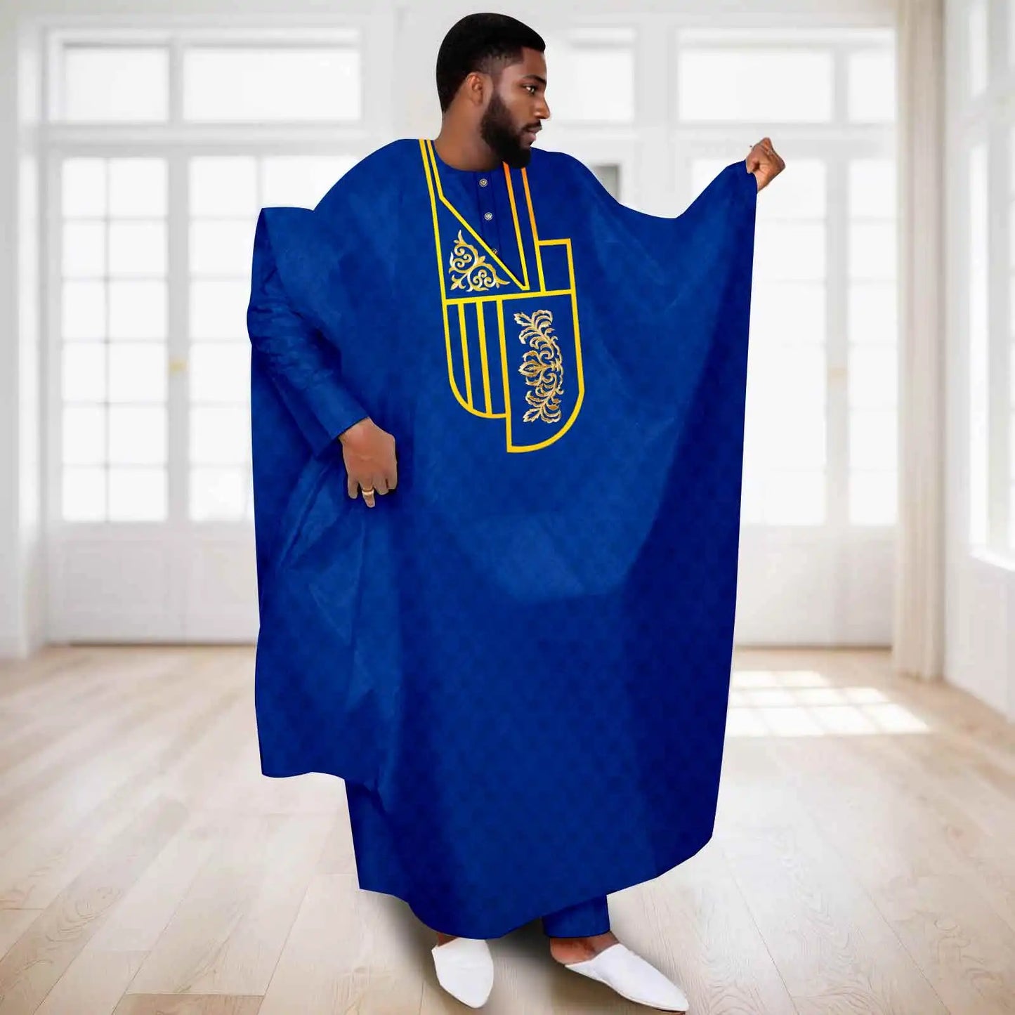 APTX Afrikanische Kleidung für Herren Muslimischer Kaftan Weiß Traditionelle Hochzeit Party Anzug Hemd Hose 3-teiliges Set Dashiki Agbada Ramadan 2516047