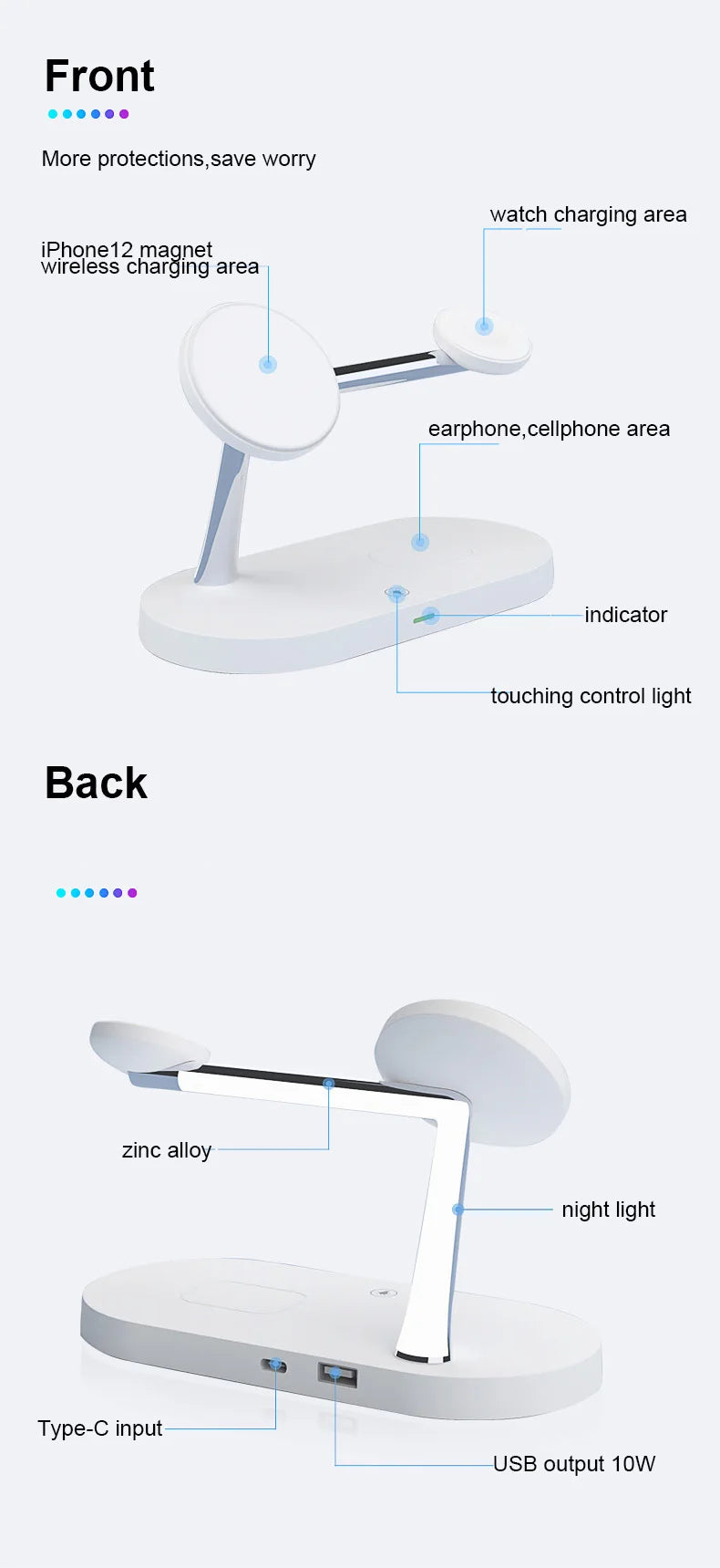 3-in-1 Magnetisches kabelloses Ladegerät für iPhone 16 15 14 13 12, Schnellladestation für Apple Watch 10 9 8 7 6 5 4, Airpods 2 3 Pro