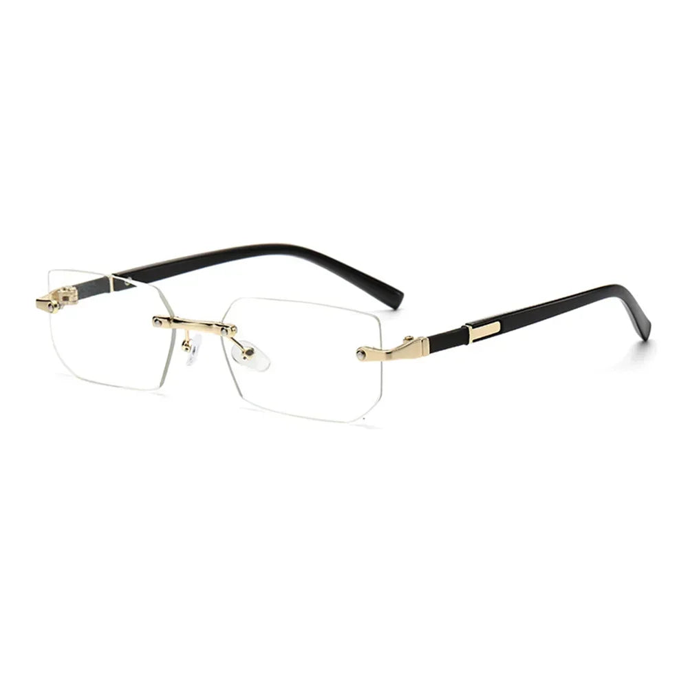 Randlose Sonnenbrille Rechteckig, Unisex Frameless Eyewear Designer Fashion Vintage Square Shade Y2k Sonnenbrille