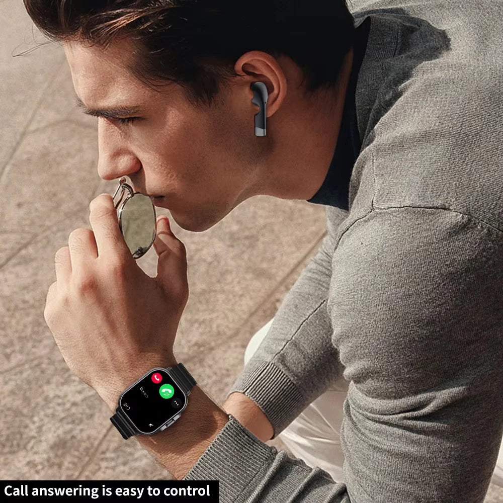 TWS Earphone Smartwatch 2.01" Headset 2-in-1 Smartwatch BT-Anruf Bluetooth Kopfhörer Uhren Herzfrequenz Sport Fitness Armband