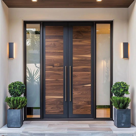 Factory Price Main Doors for Home Security Modern Design Metal Aluminium Doors Tempered Glass for Villa Custom Entrance Door