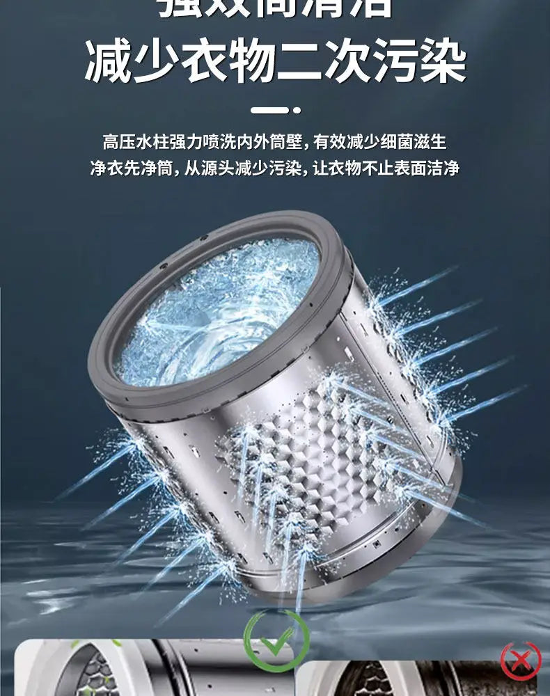 10KG 15KG Compact Top Loading Washer Dryer Fully Automatic Small Household Dormitory Apartment Washing Machine